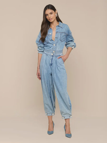 L'AGENCE Elias High Rise Convertible Wide Leg/Bubble Jean in Oxnard