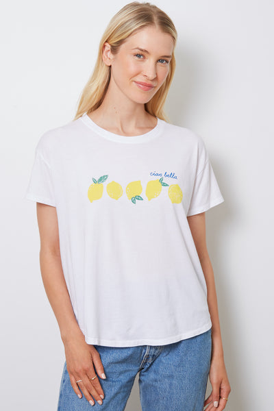 goodhYOUman Isla S/S Lemons Tee in Optic White