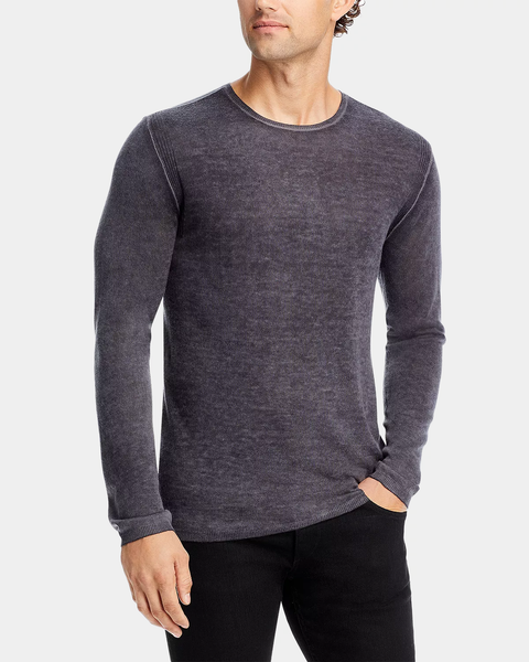 John Varvatos PETE Silk /Cashmere Crew - Medium Grey