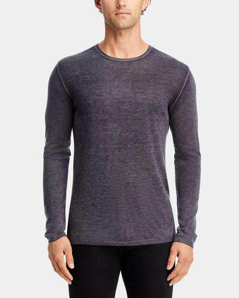 John Varvatos PETE Silk /Cashmere Crew - Medium Grey