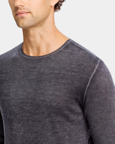 John Varvatos PETE Silk /Cashmere Crew - Medium Grey