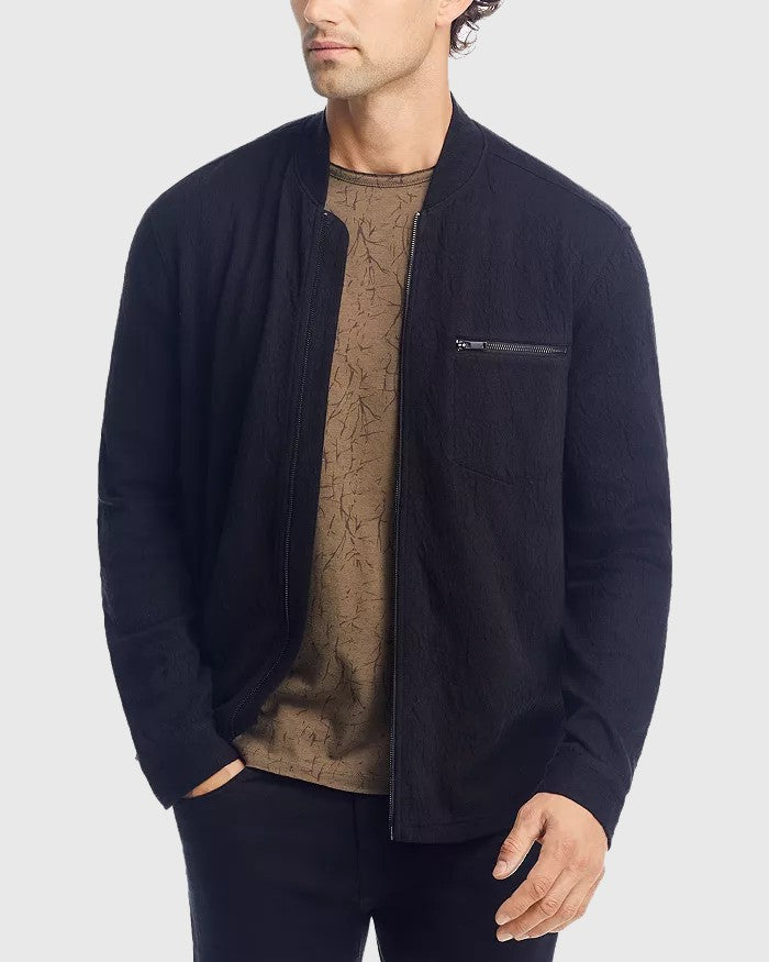 John Varvatos Webster Zip Front Shirt - Black