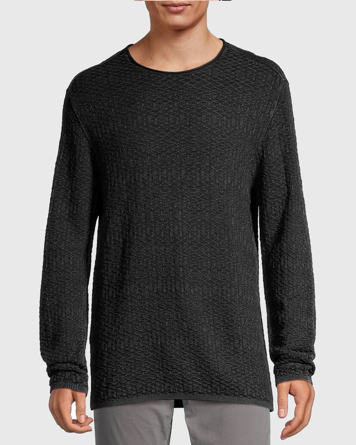 John Varvatos Riley Vintage Wash Crew - Iron Grey