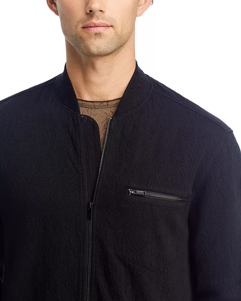 John Varvatos Webster Zip Front Shirt - Black