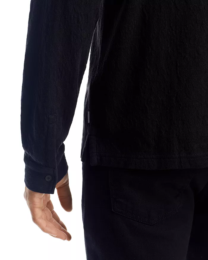 John Varvatos Webster Zip Front Shirt - Black