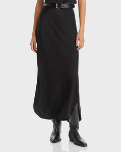 Bella Dahl Side Slit Bias Maxi Skirt - Black
