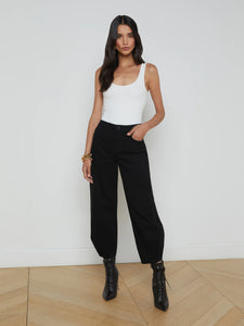 L'AGENCE Krista Tapered Jean in Black