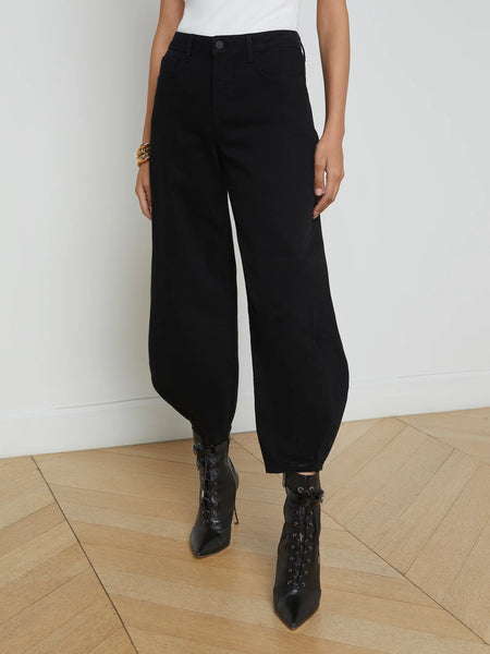 L'AGENCE Krista Tapered Jean in Black