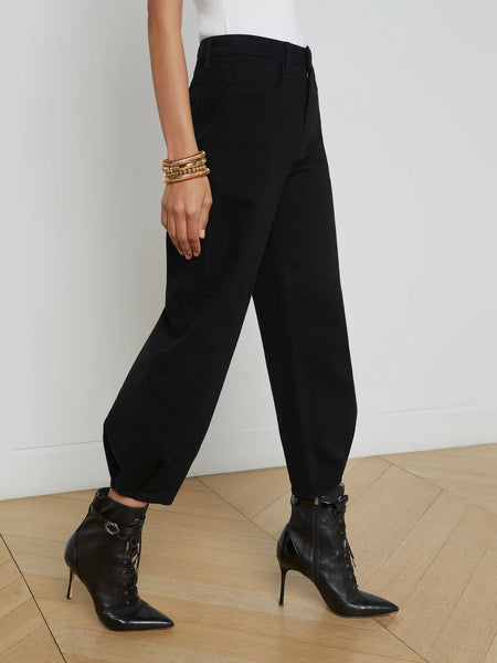 L'AGENCE Krista Tapered Jean in Black