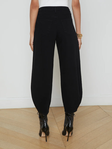 L'AGENCE Krista Tapered Jean in Black