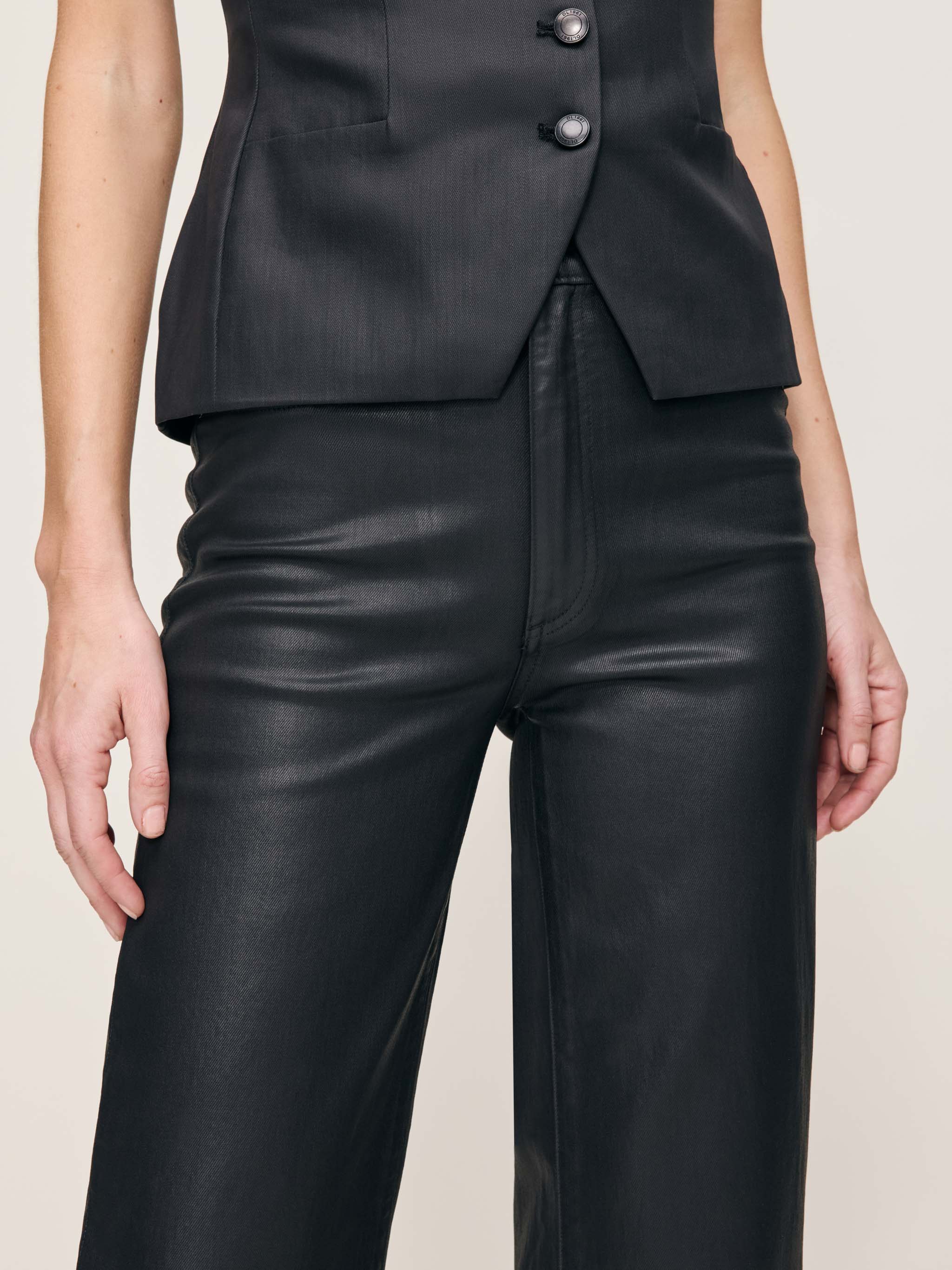 DL1961 Karmine Refined Wide Leg in Black Coated
