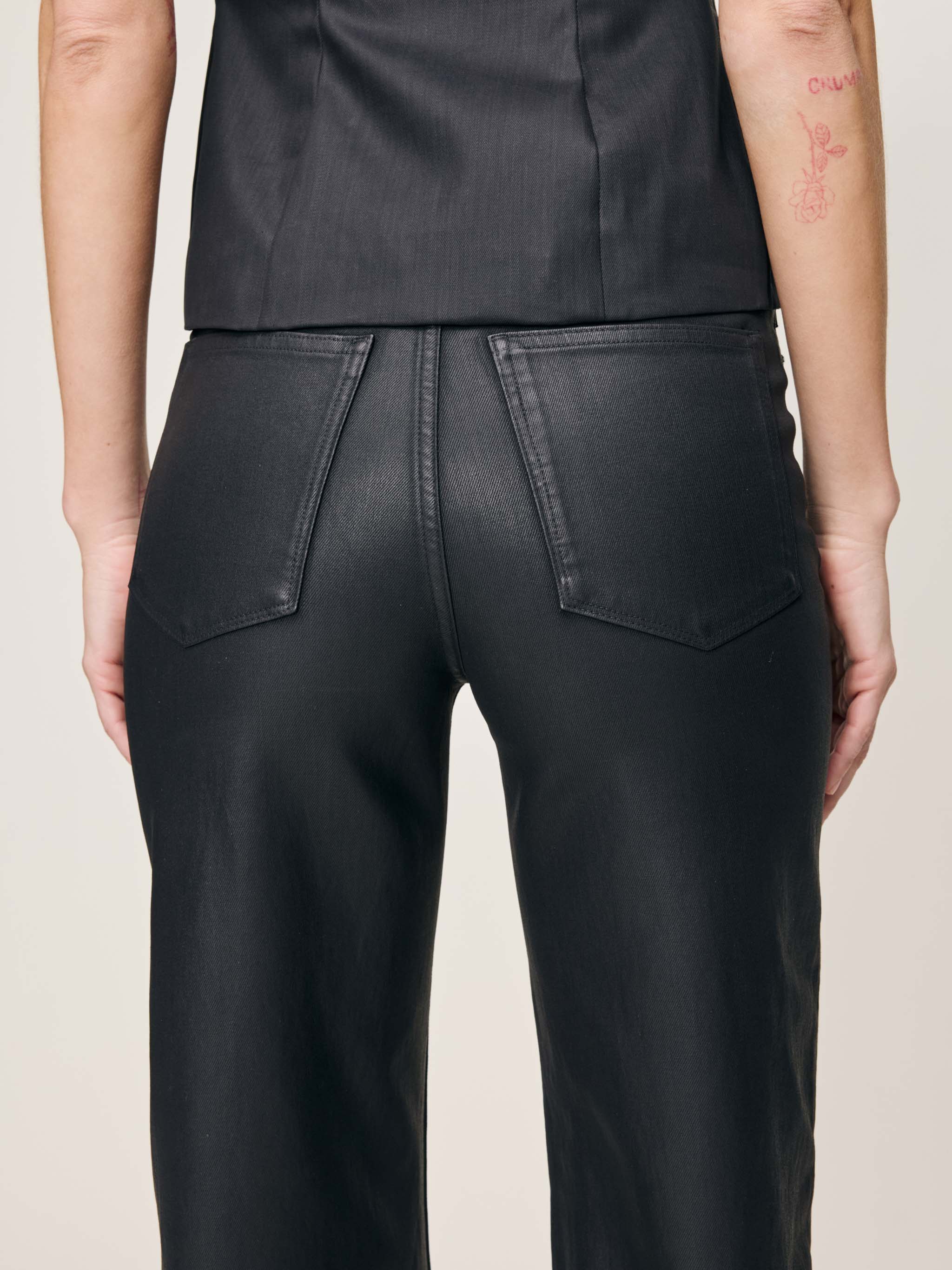 DL1961 Karmine Refined Wide Leg in Black Coated