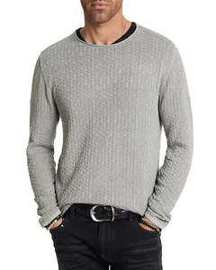 John Varvatos RILEY Textured Sweater - Smoked Pearl Grey