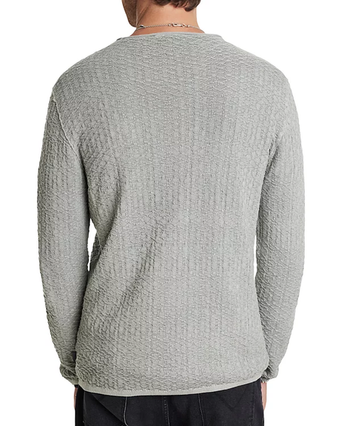 John Varvatos RILEY Textured Sweater - Smoked Pearl Grey