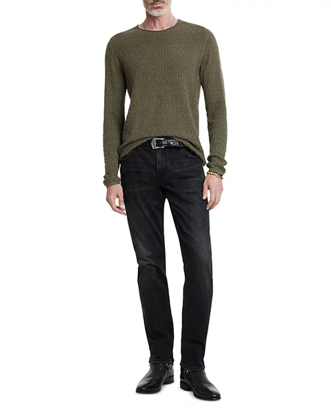 John Varvatos RILEY Textured Sweater - Teakwood