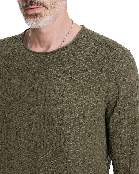 John Varvatos RILEY Textured Sweater - Teakwood