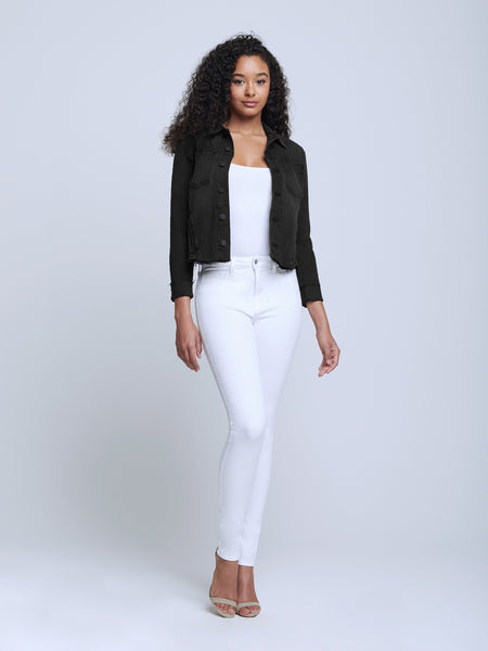 L'AGENCE Janelle Slim Jean Jacket in Vintage Black