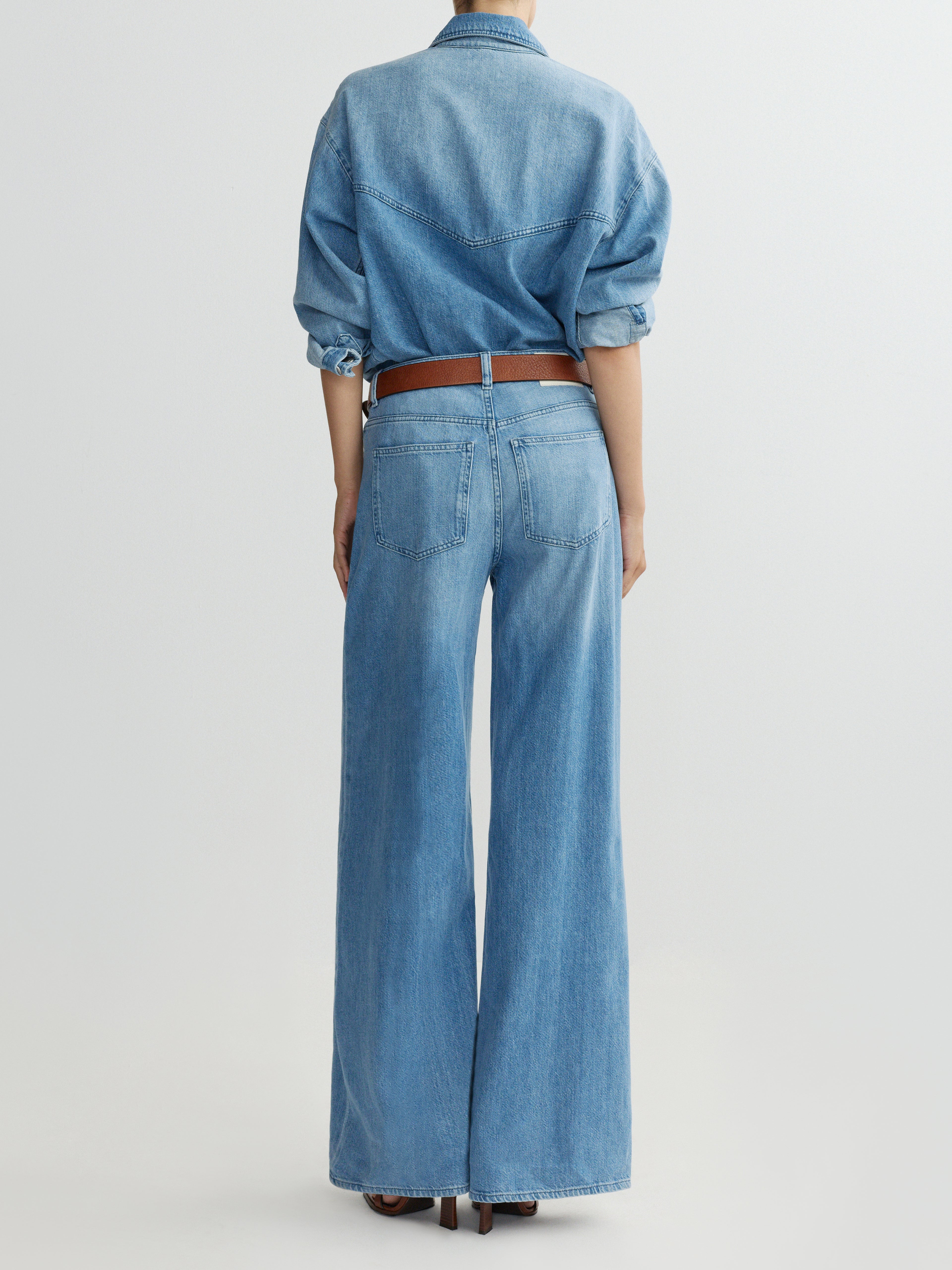 DL1961 Alex Baggy Low Rise Wide Leg Jean in Riverbank Aura