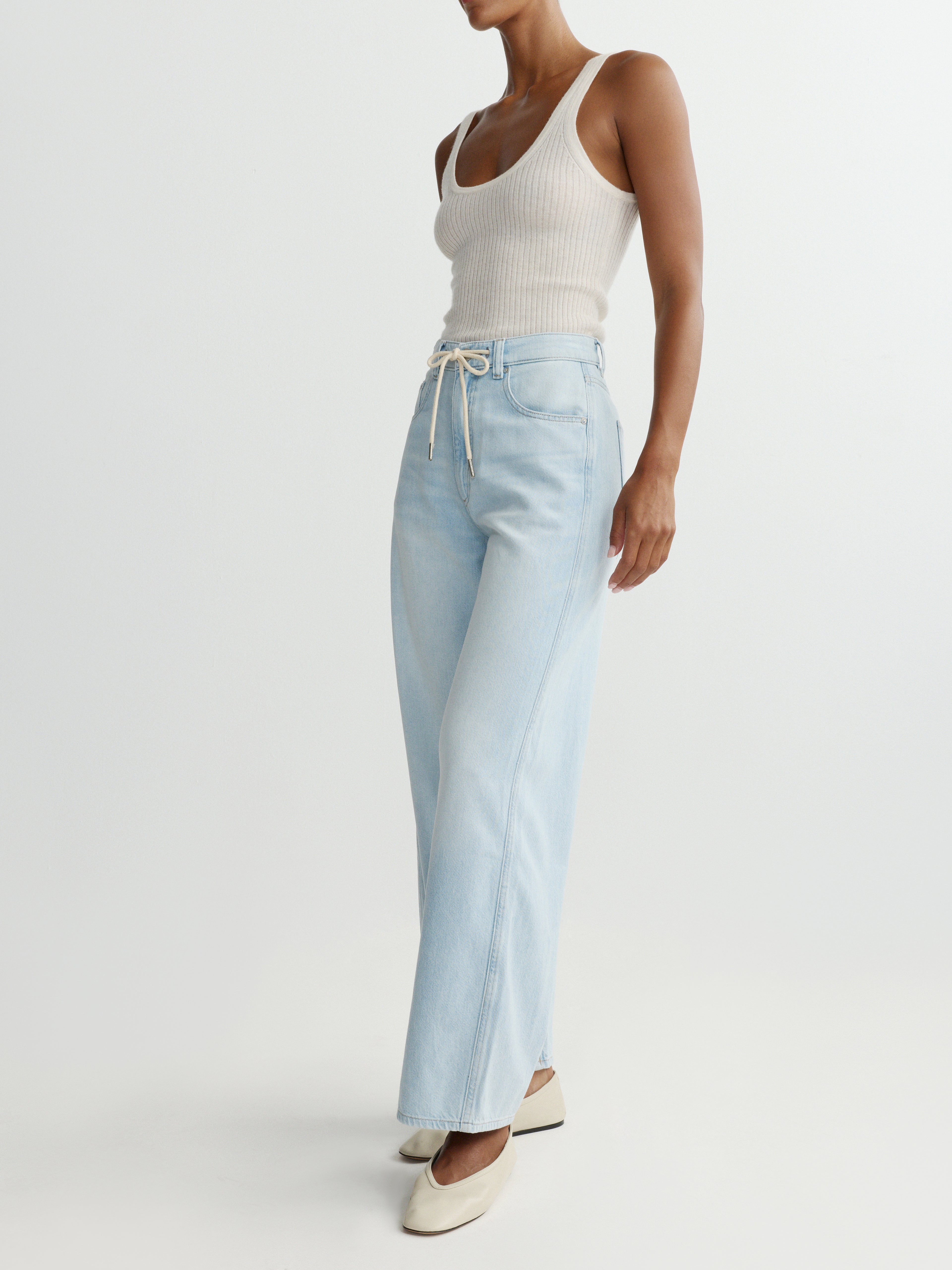 DL1961 Taylor High Rise Relaxed Barrel Jean in Poolside Aura