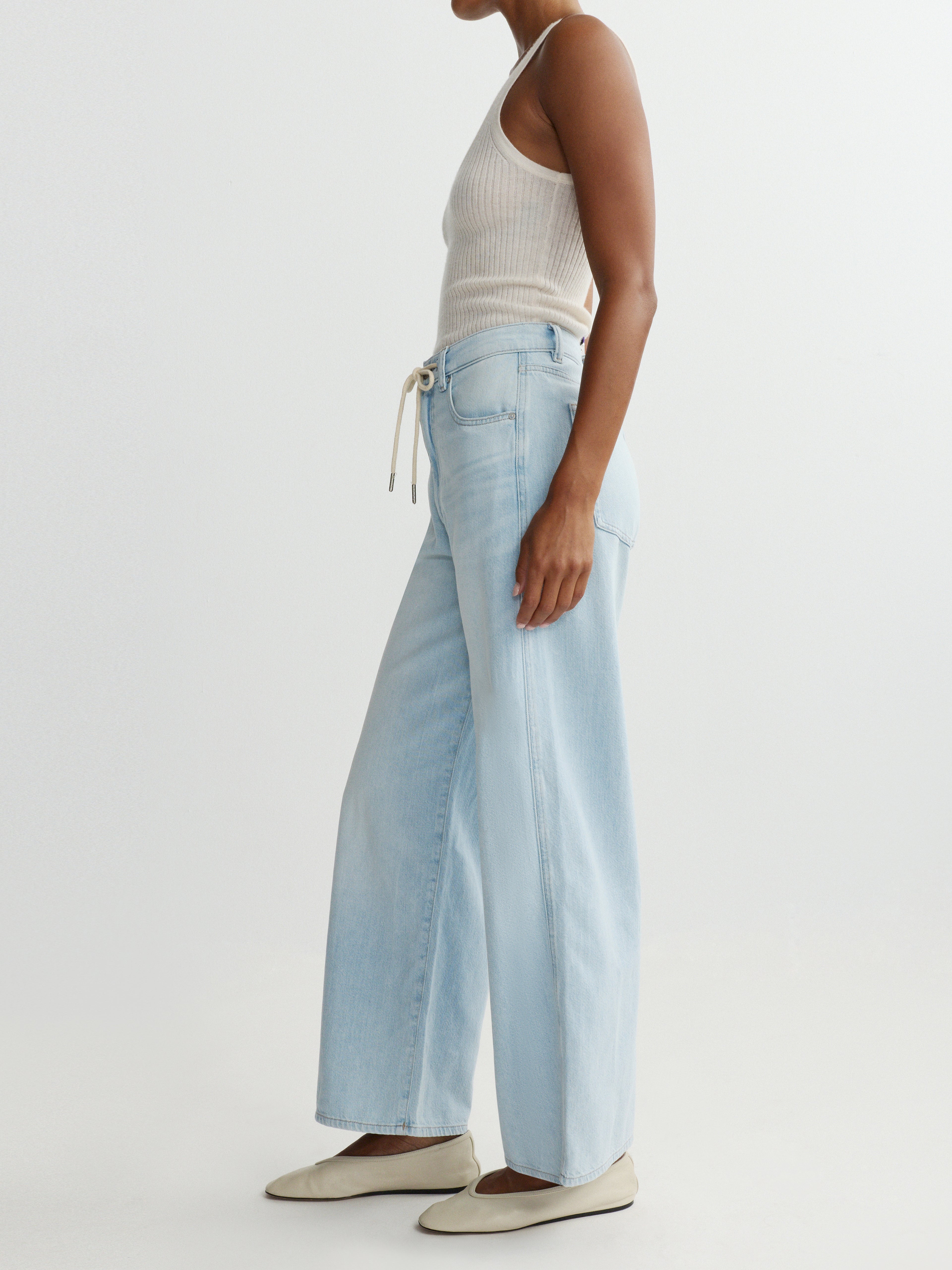 DL1961 Taylor High Rise Relaxed Barrel Jean in Poolside Aura