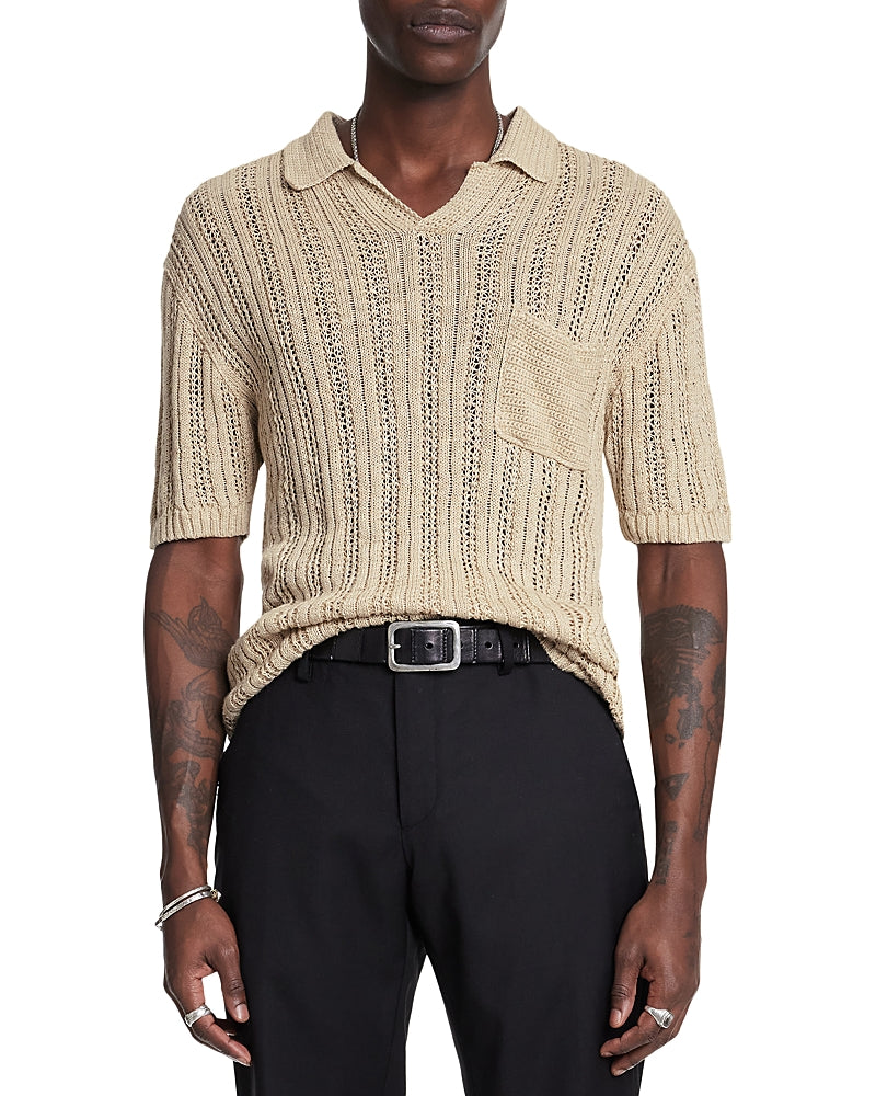 John Varvatos ODIN Linen Polo - Oat
