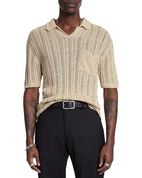 John Varvatos ODIN Linen Polo - Oat