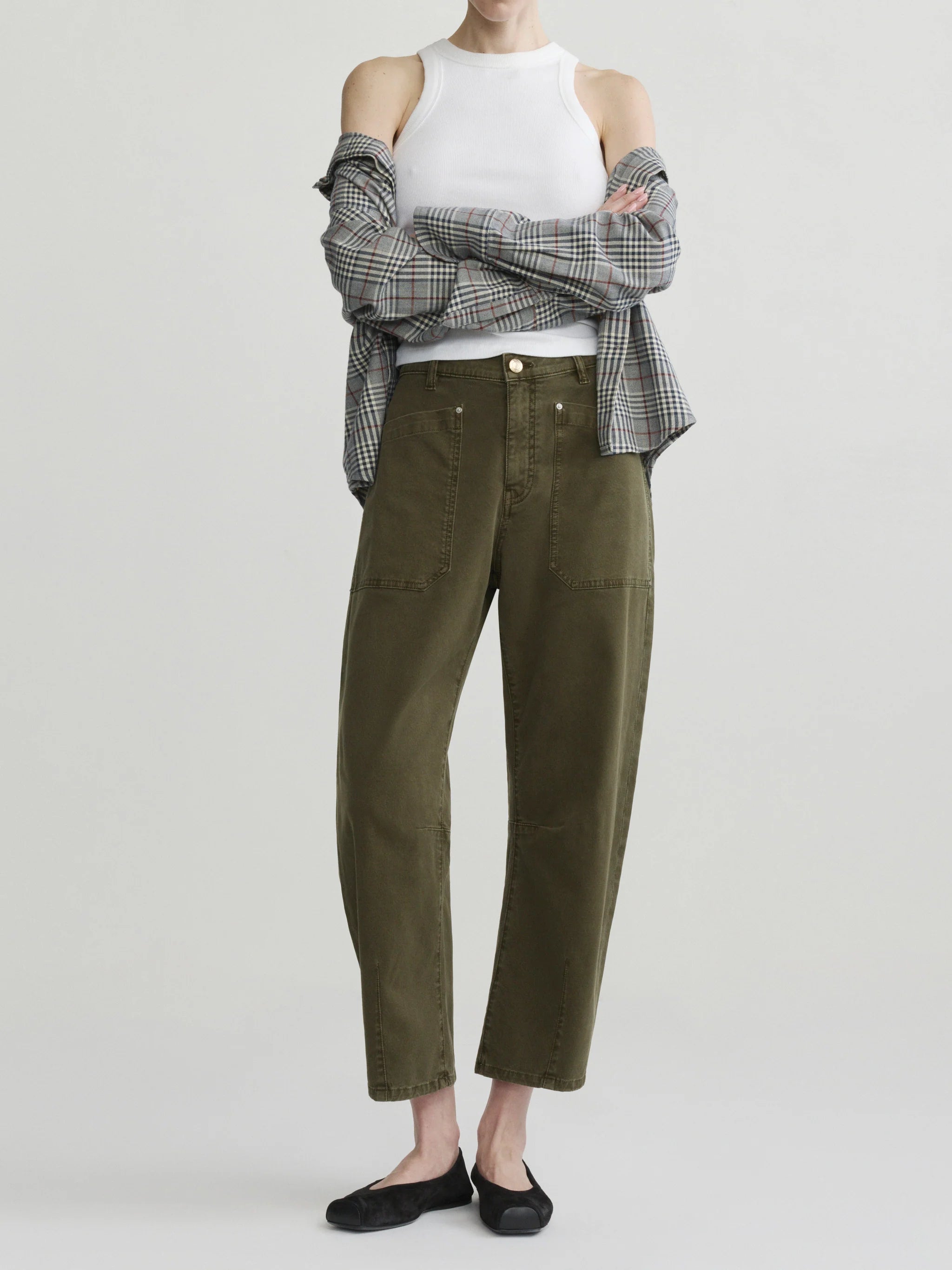DL1961 Bilie Easy Barrel Pant in Pine