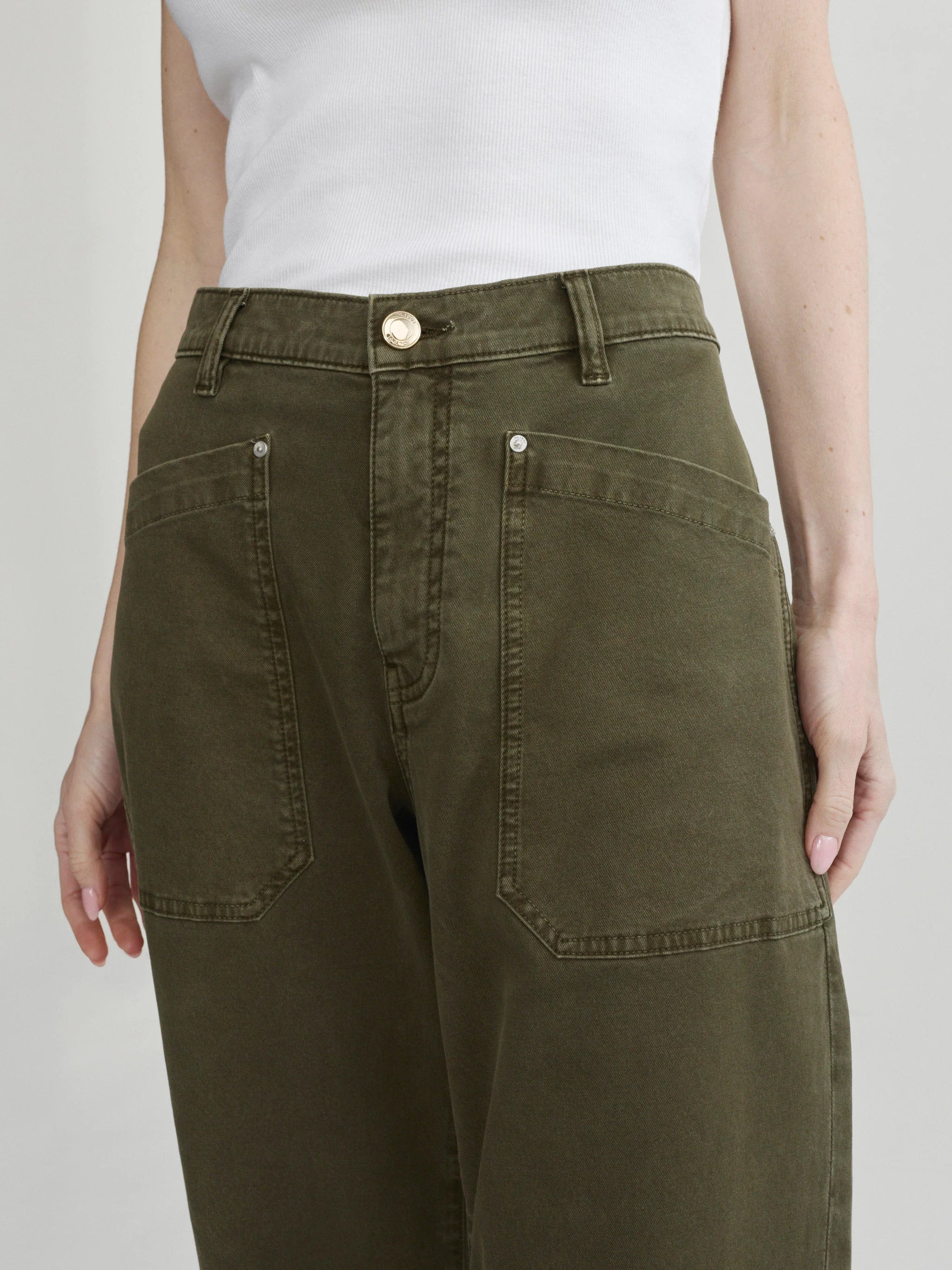 DL1961 Bilie Easy Barrel Pant in Pine