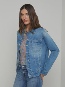 L'AGENCE Mack Oversized Denim Jacket in Vista