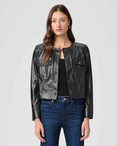Paige Verity Faux Leather Jacket in Black