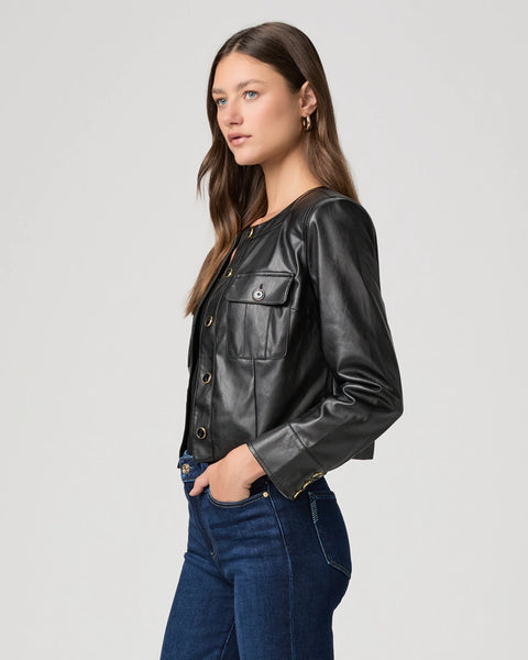 Paige Verity Faux Leather Jacket in Black