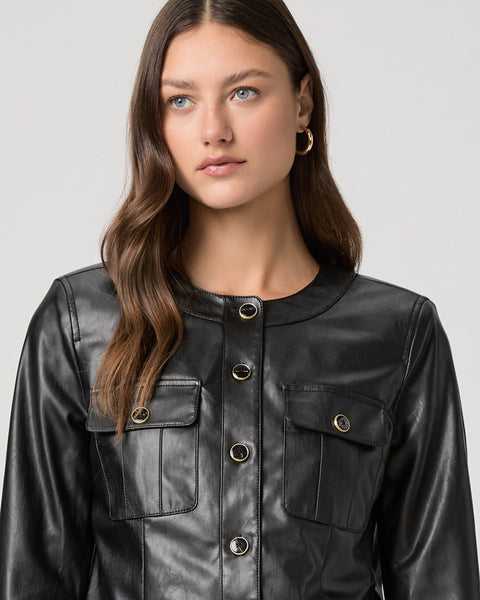 Paige Verity Faux Leather Jacket in Black