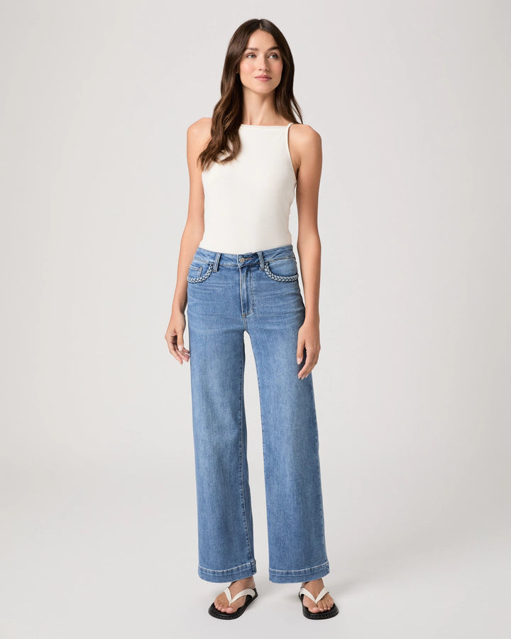 Paige Anessa 31" Relaxed Wide Leg with Braided Pocket Detail in Encino