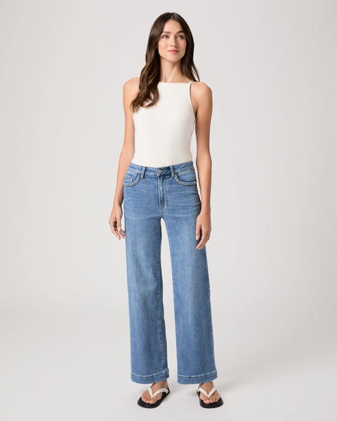 Paige Anessa 31" Relaxed Wide Leg with Braided Pocket Detail in Encino