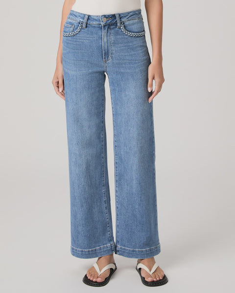 Paige Anessa 31" Relaxed Wide Leg with Braided Pocket Detail in Encino
