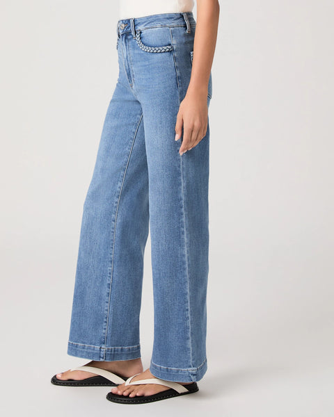 Paige Anessa 31" Relaxed Wide Leg with Braided Pocket Detail in Encino