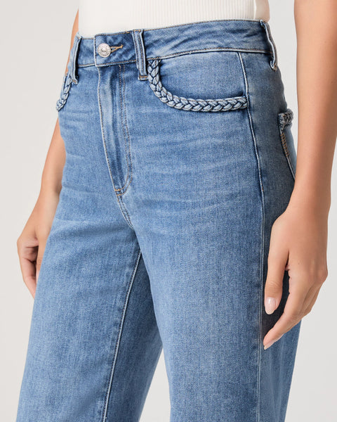 Paige Anessa 31" Relaxed Wide Leg with Braided Pocket Detail in Encino