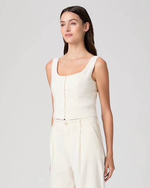 Paige Carra Tailored Top in Bone