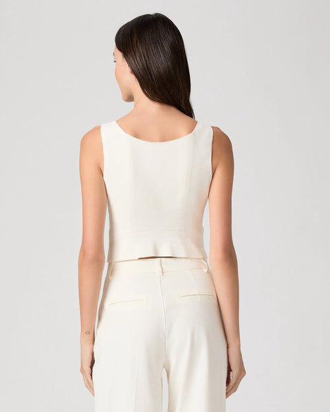Paige Carra Tailored Top in Bone