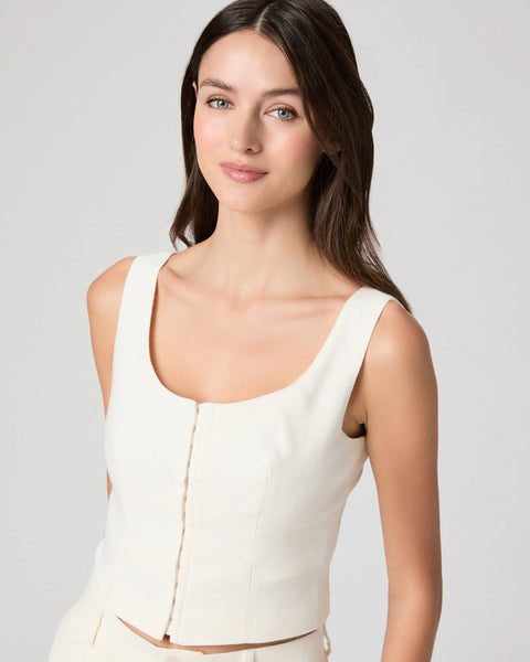 Paige Carra Tailored Top in Bone