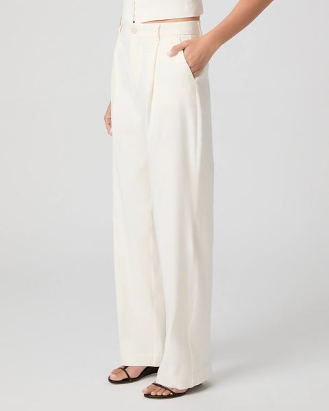 Paige Westin Pleated Trouser in Bone