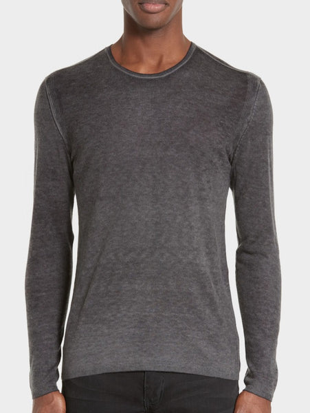 John Varvatos PETE Silk /Cashmere Crew - Medium Grey