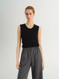 Meilleur Moment Round Neck Tank Top in Black