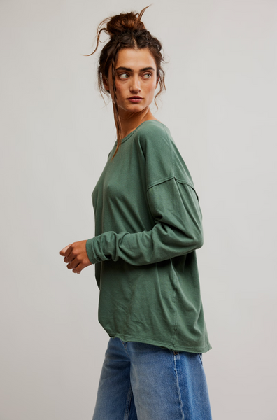 Free People Nina Oversize Boxy tee in Topiary