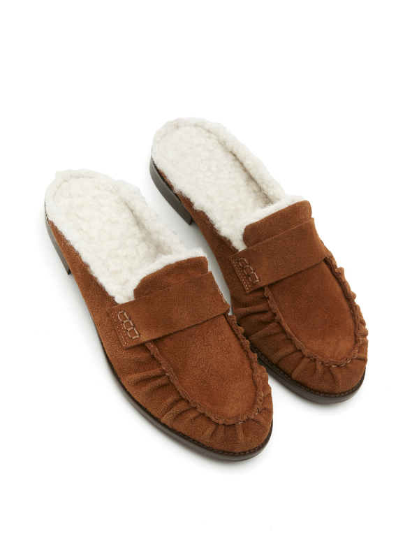 Sister Soeur Max Lined Slip on Loafer in Tan Suede