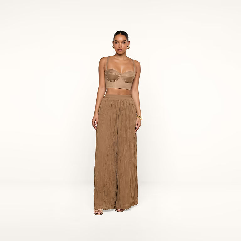 L'AGENCE Ethel Pleated Pant in Barley