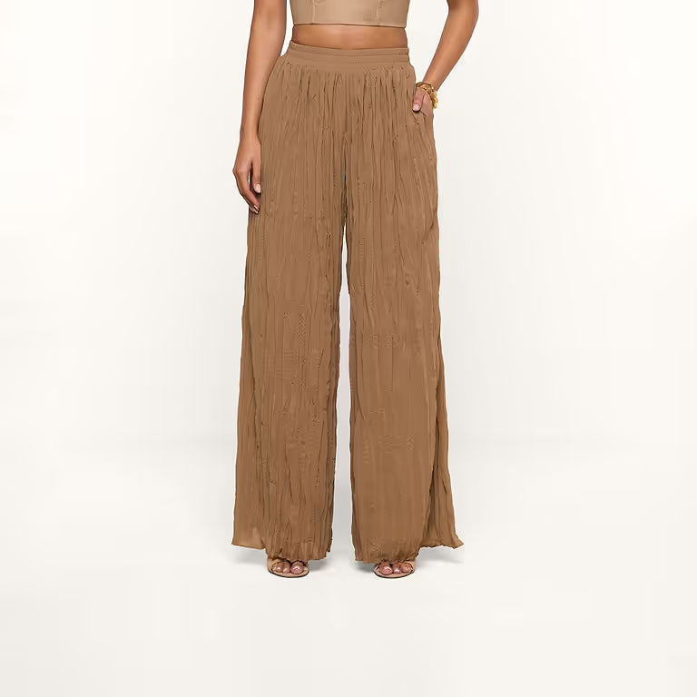 L'AGENCE Ethel Pleated Pant in Barley