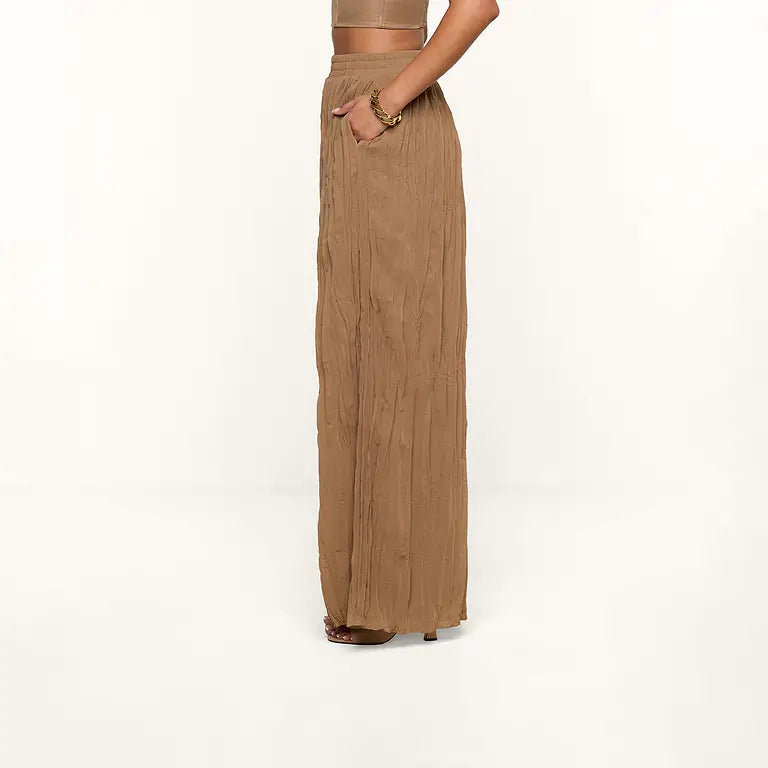 L'AGENCE Ethel Pleated Pant in Barley