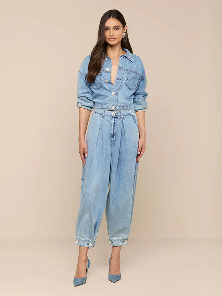 L'AGENCE Elias High Rise Convertible Wide Leg/Bubble Jean in Oxnard