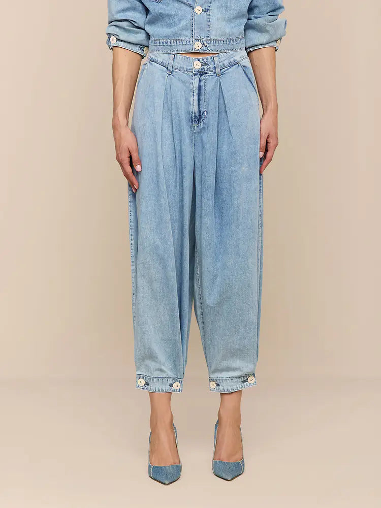 L'AGENCE Elias High Rise Convertible Wide Leg/Bubble Jean in Oxnard